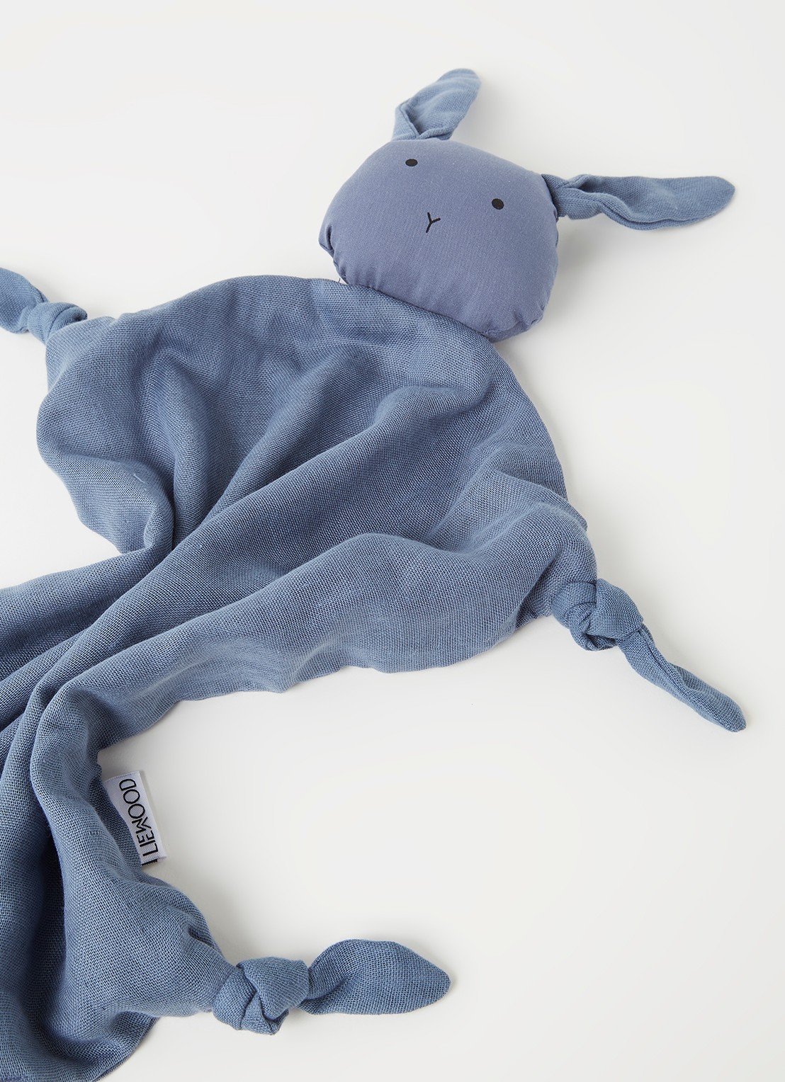 Liewood Agnete konijn knuffeldoekje - detail blauw