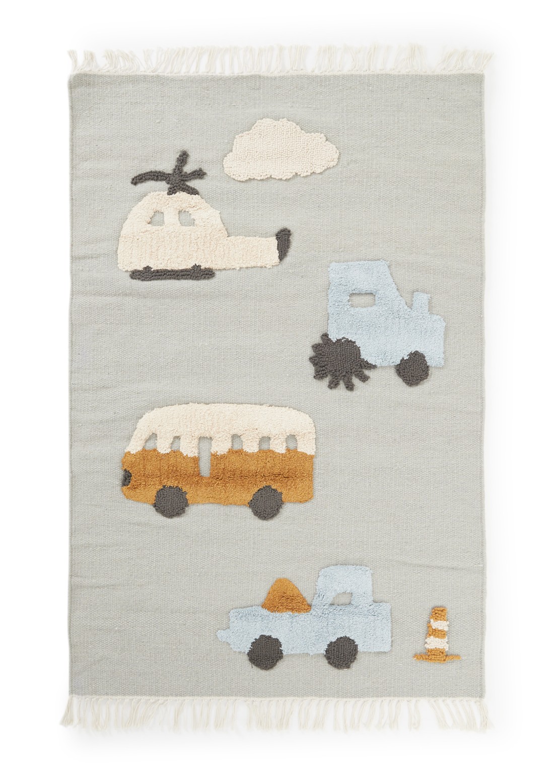 Liewood Bent Vehicles S vloerkleed 80 x 120 cm - voorkant multicolor