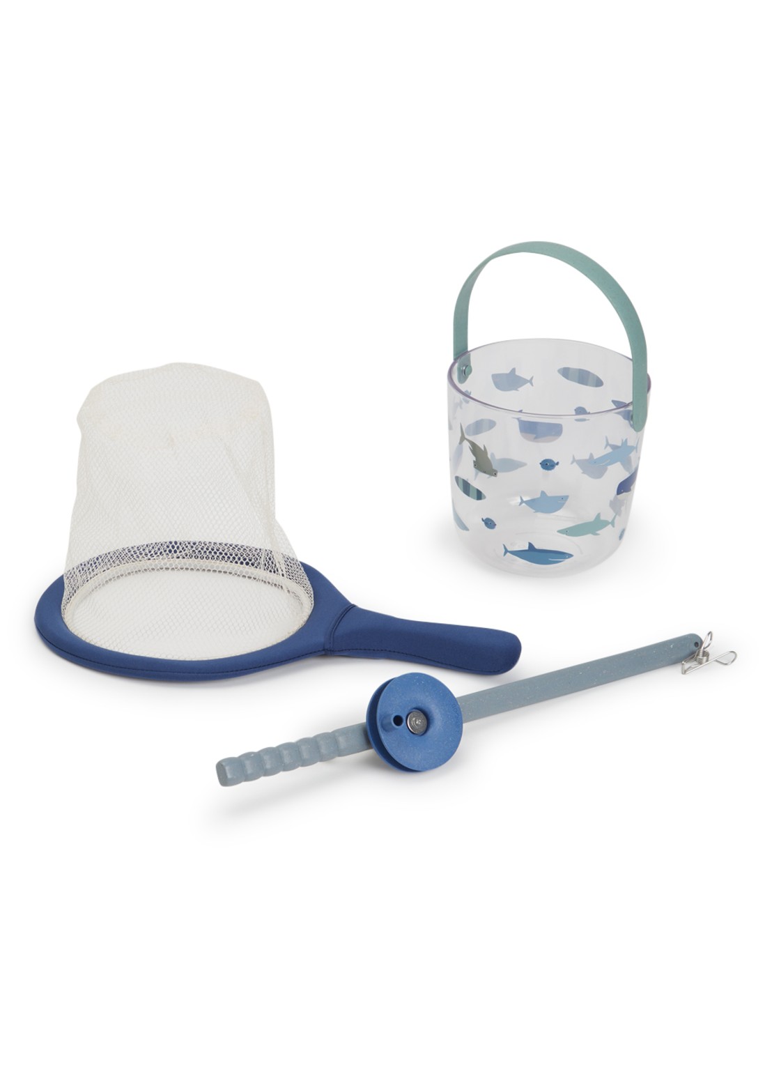 Liewood Cora Crab vishengel set - voorkant grijs