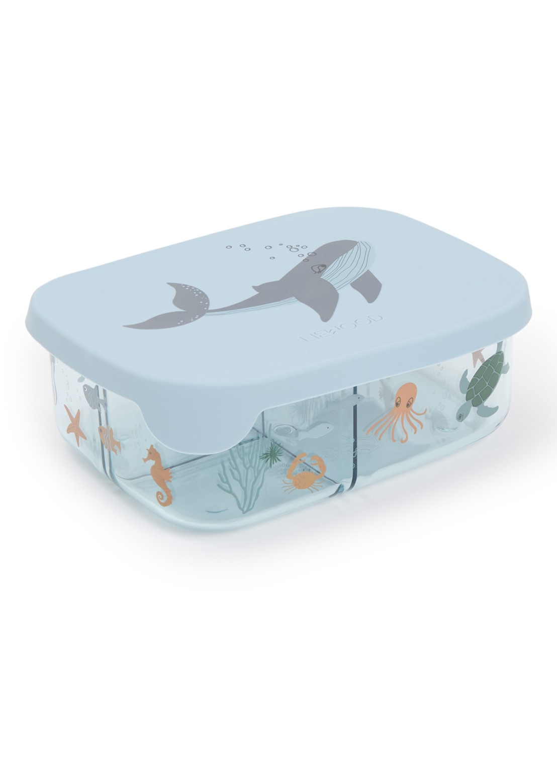 Liewood Gro Classic Dot babynest van biologisch katoen - voorkant staalblauw