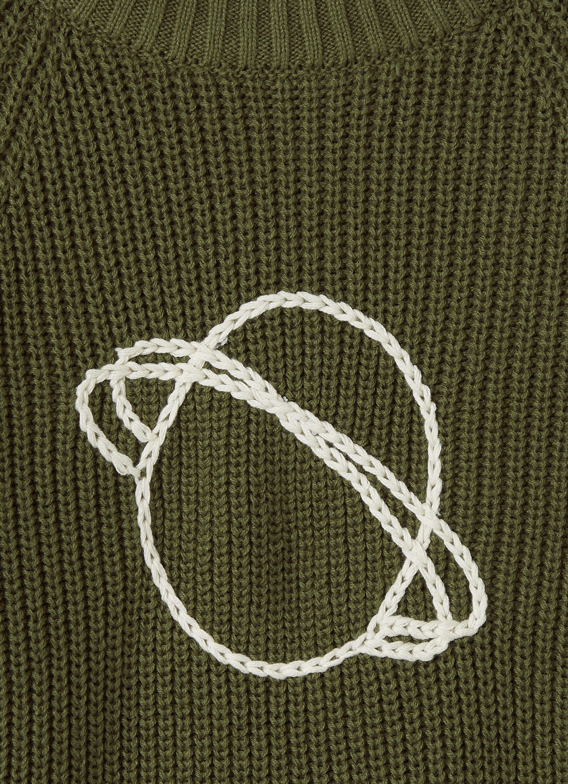 Lil 'Atelier Emlen grofgebreide trui - detail 3 mosgroen