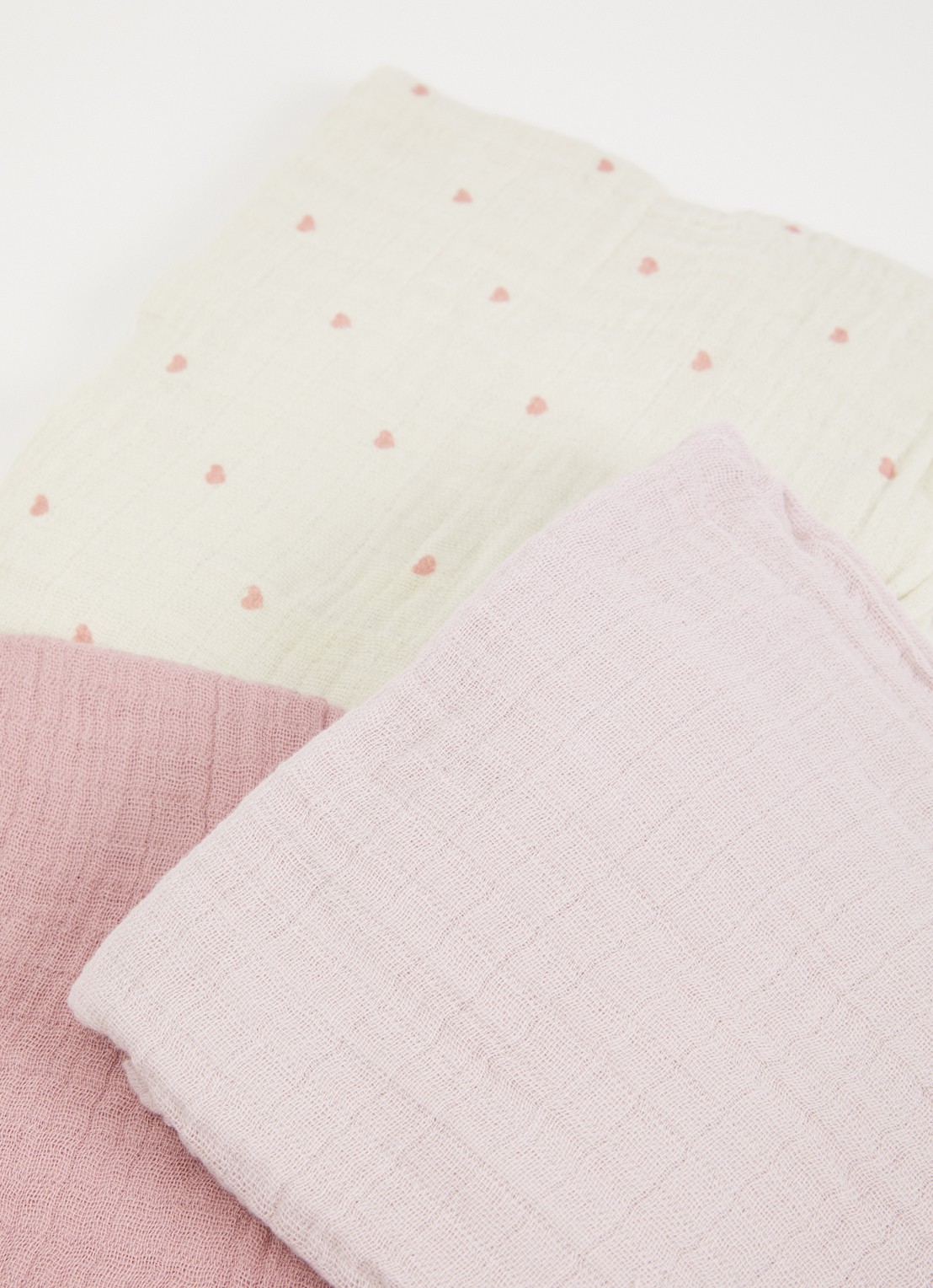 Lil 'Atelier Hydrofiele doek set van 3 - voorkant 2 roze