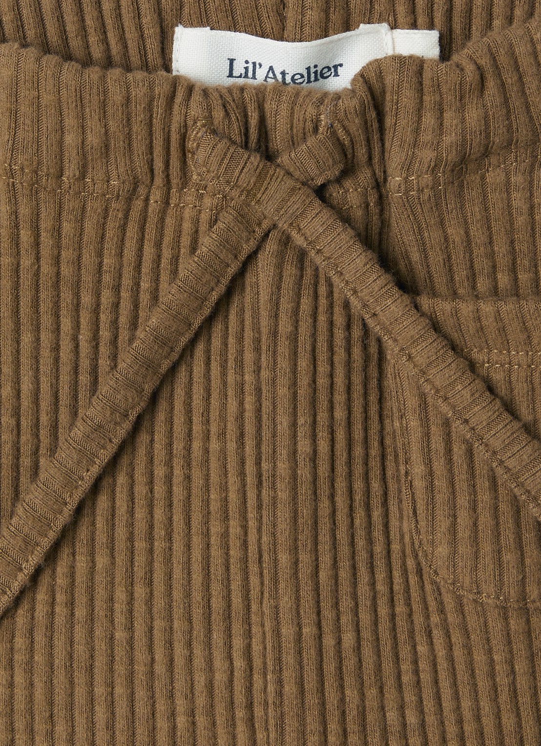 Lil 'Atelier Legging met ribstructuur - detail bruin
