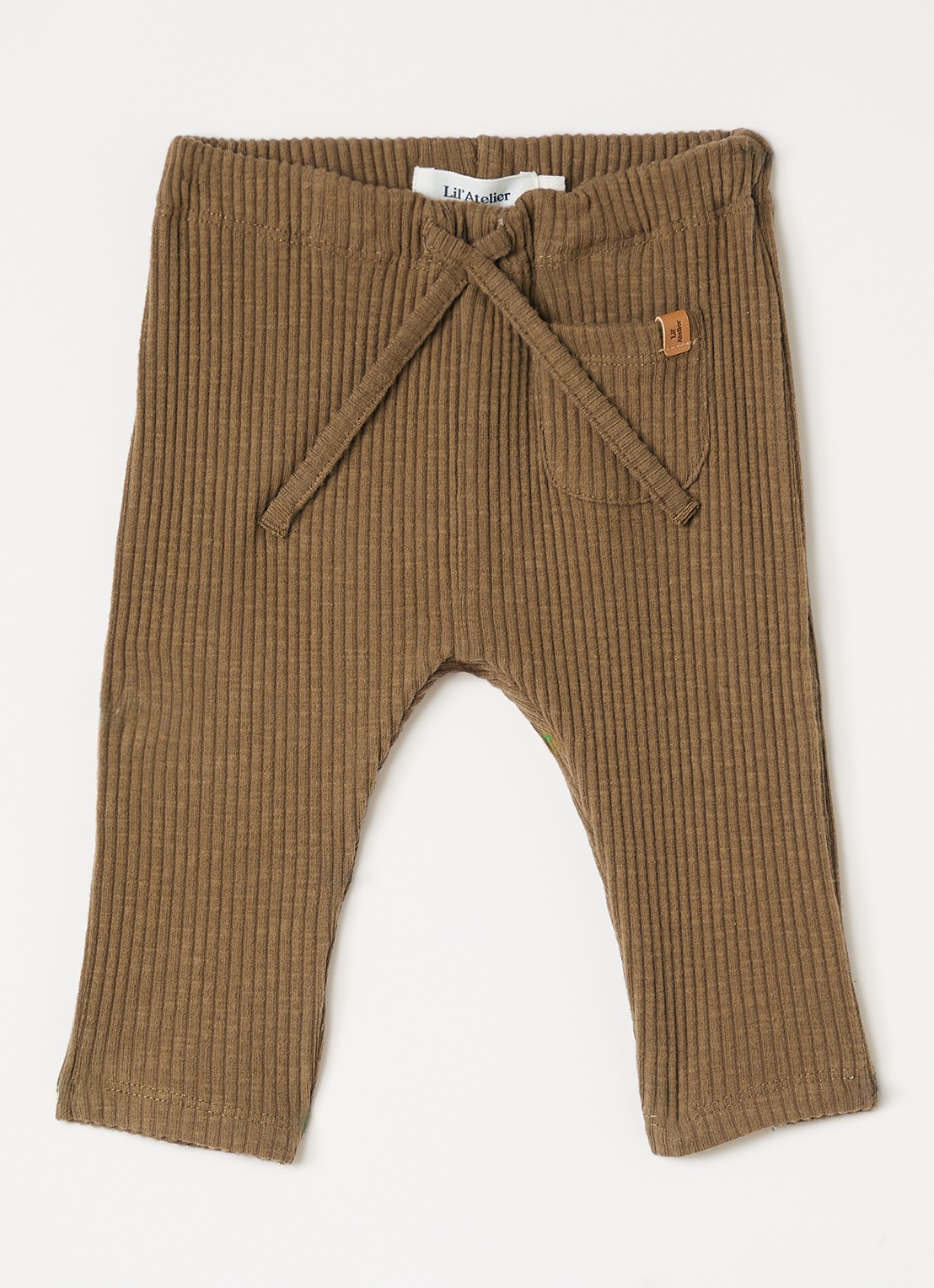 Lil 'Atelier Legging met ribstructuur - voorkant 2 bruin