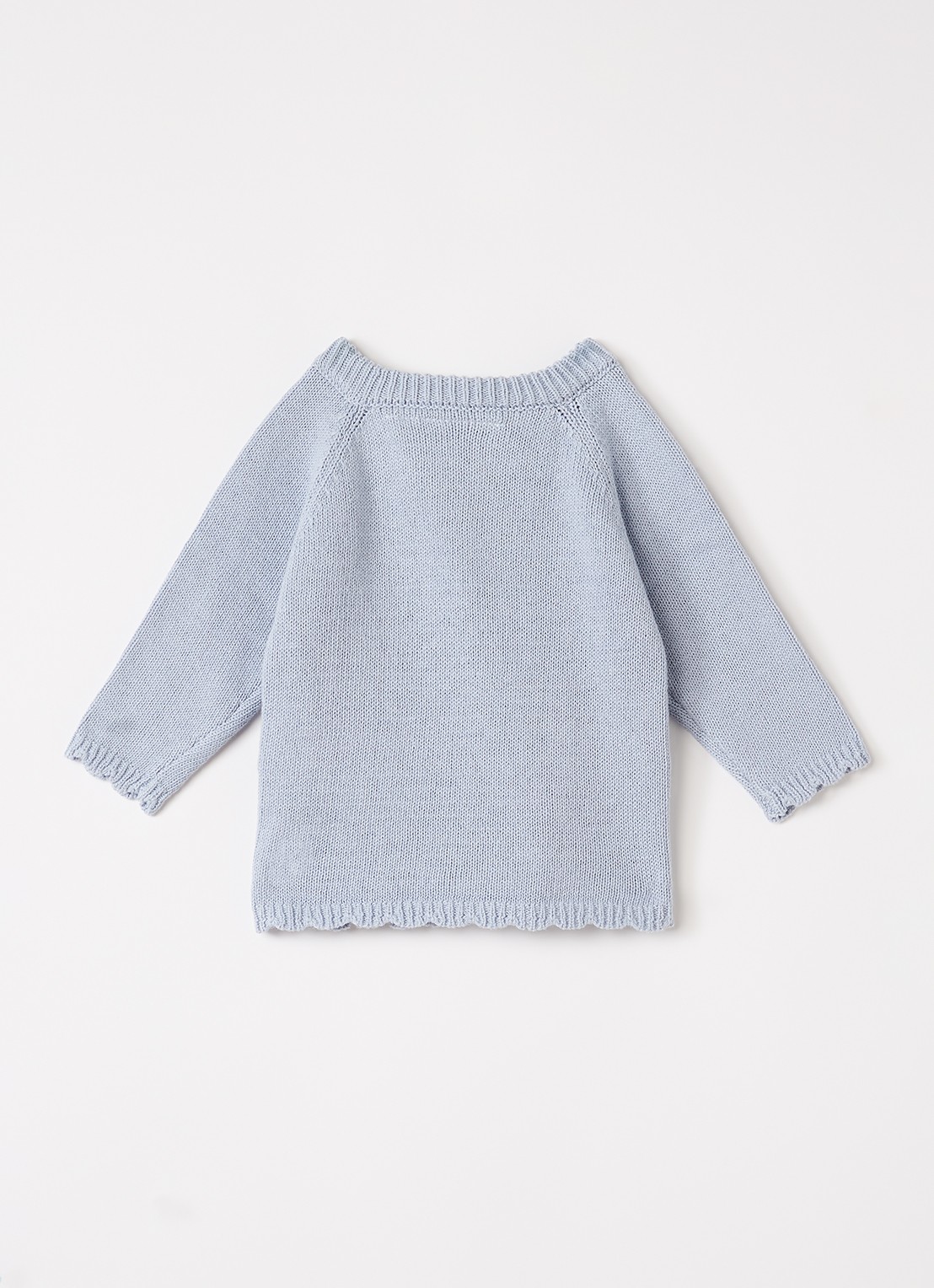Lil 'Atelier NBFAguna grofgebreid vest met opengewerkt dessin - voorkant 3 lichtblauw