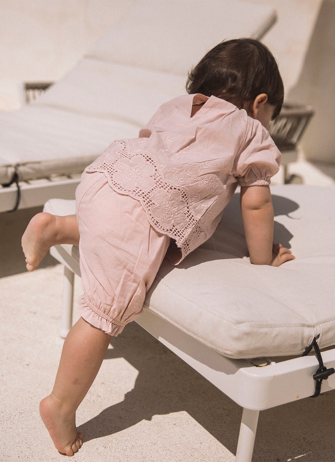 Lil 'Atelier NBFDayna tapered fit korte broek - voorkant 3 oudroze