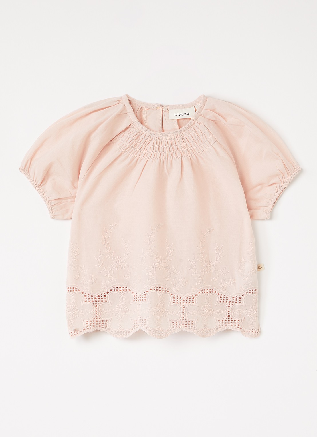 Lil 'Atelier NBFDayna top met broderie - voorkant 2 oudroze