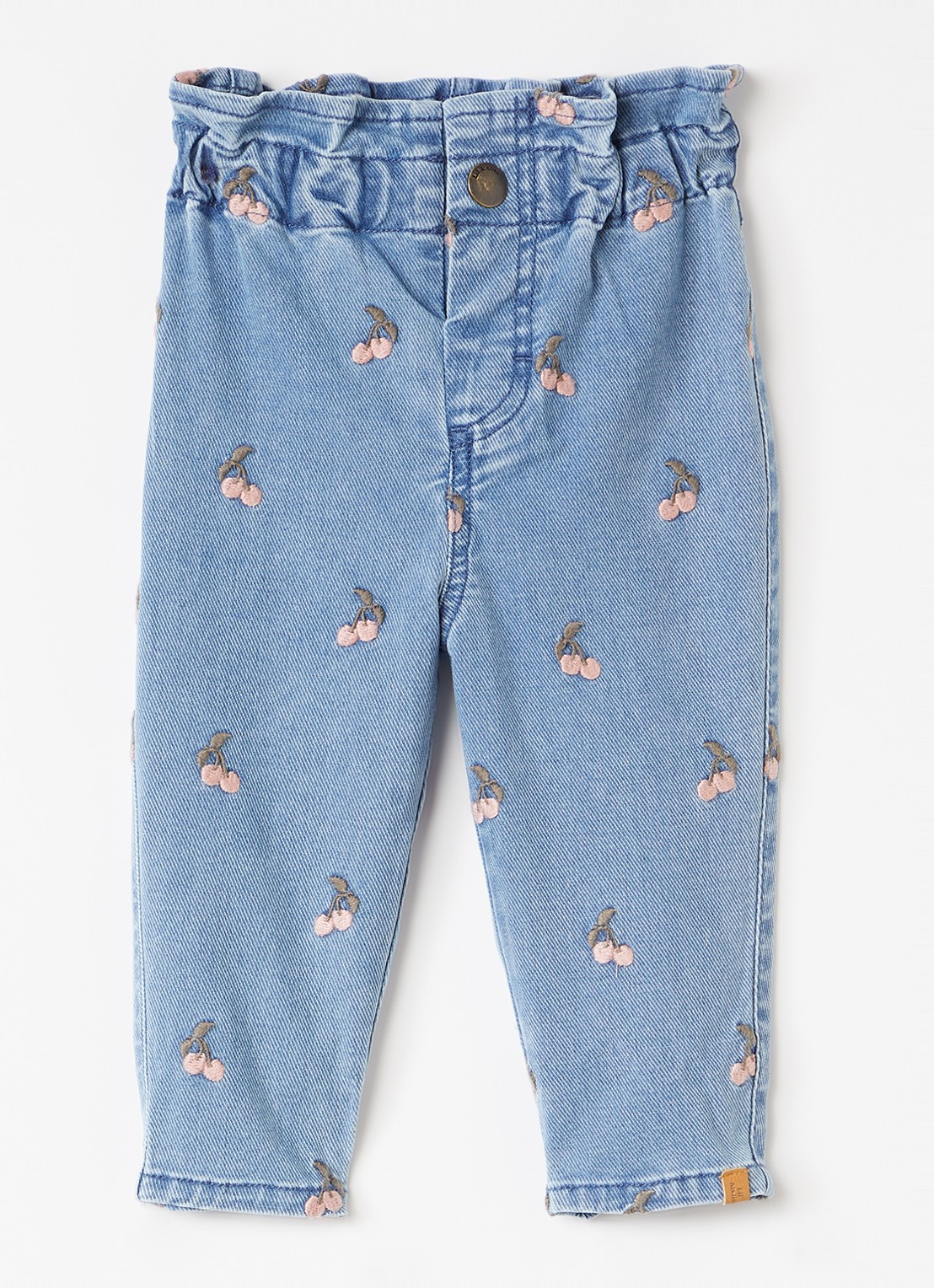 Lil 'Atelier NBFDeva loose fit jeans met borduring - voorkant 2 indigo