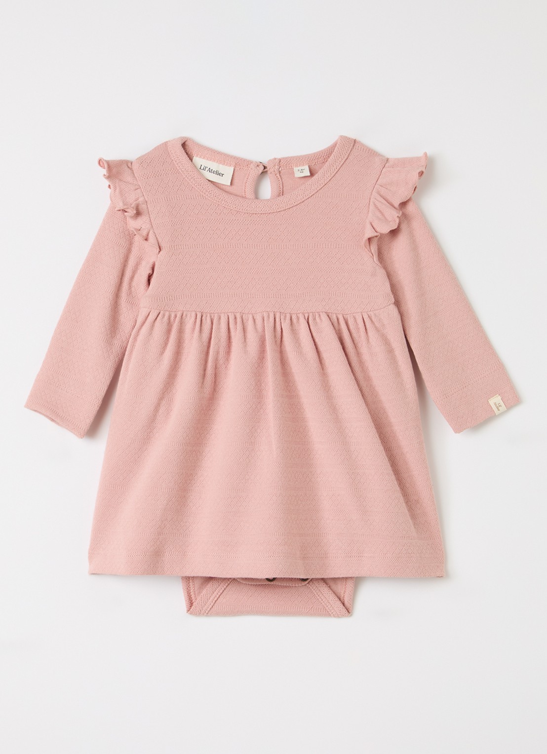 Lil 'Atelier NBFDimia jurk met rouches - voorkant 2 oudroze