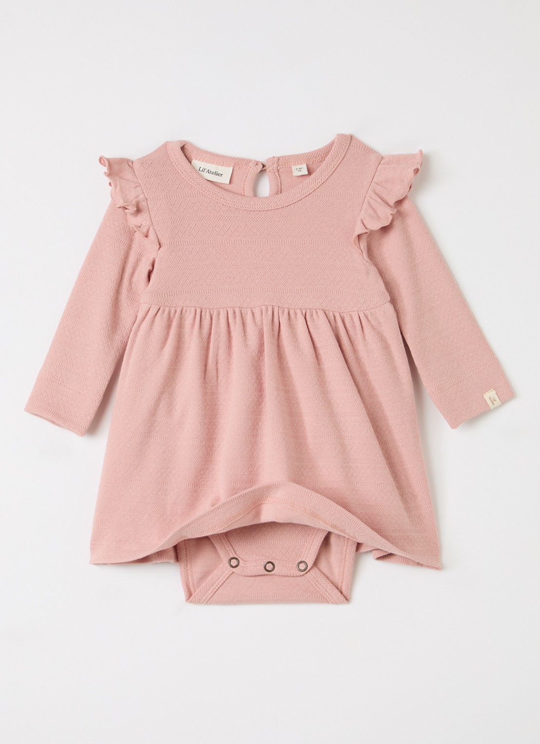 Lil 'Atelier NBFDimia jurk met rouches - voorkant 3 oudroze