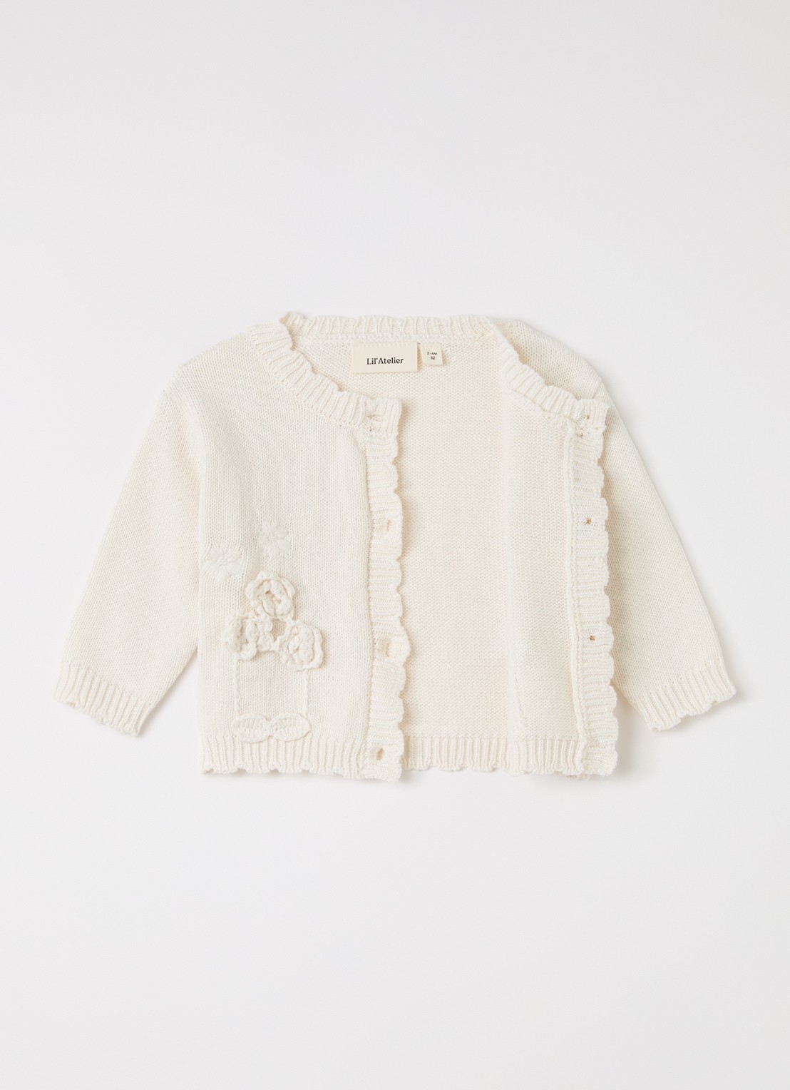 Lil 'Atelier NBFDola grofgebreide blouse - detail beige