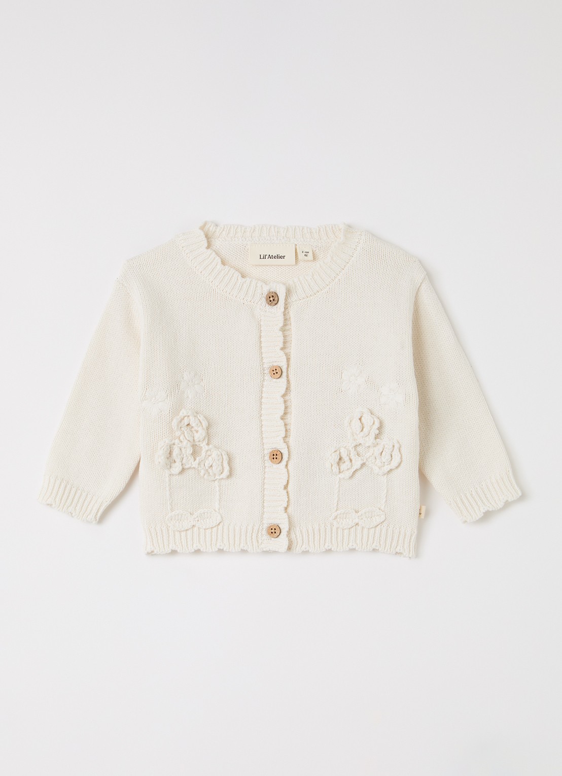 Lil 'Atelier NBFDola grofgebreide blouse - voorkant 2 beige