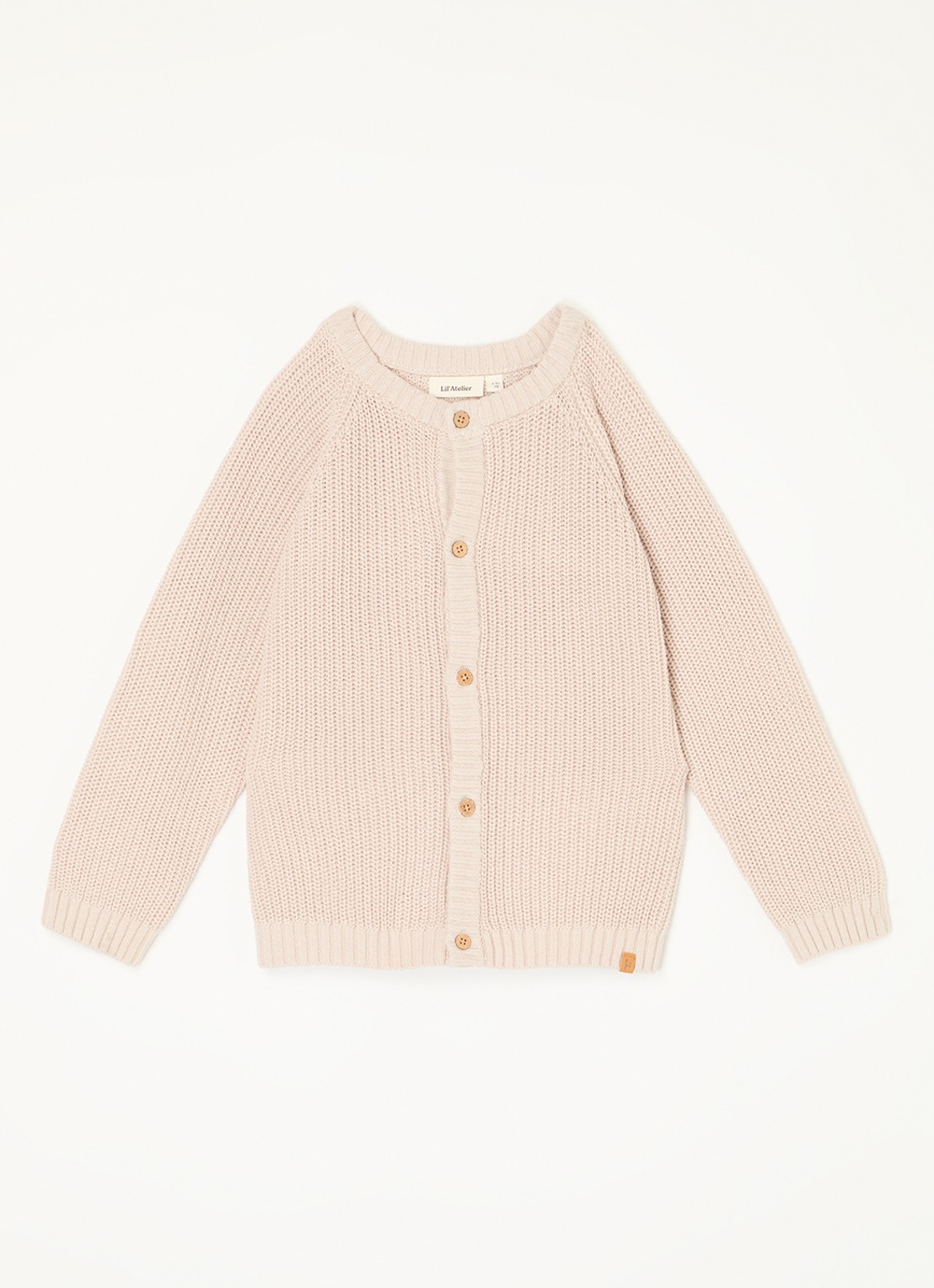 Lil 'Atelier NBFEmlen grofgebreid vest van  katoen - voorkant lichtroze