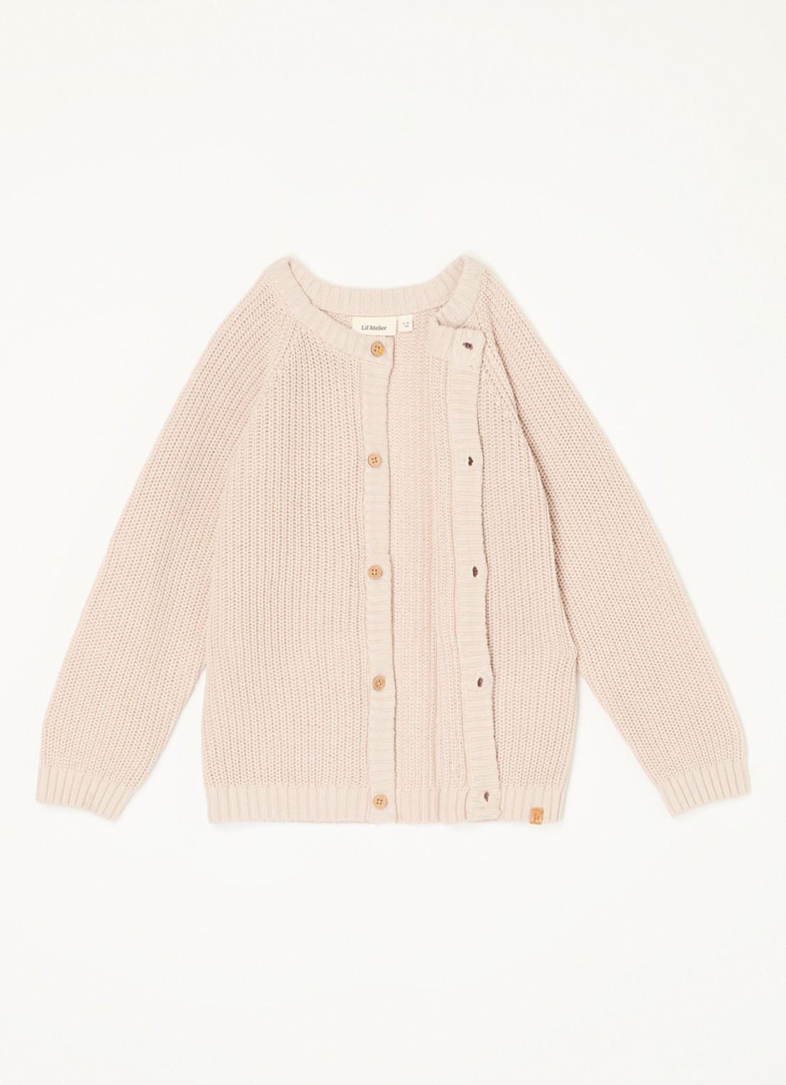 Lil 'Atelier NBFEmlen grofgebreid vest van  katoen - voorkant 2 lichtroze