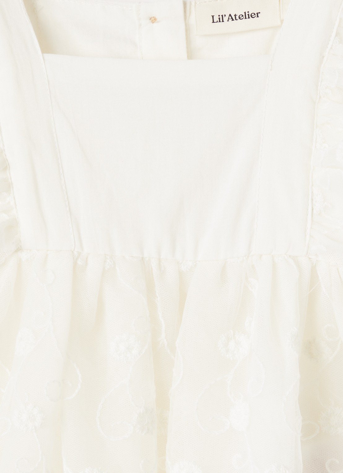 Lil 'Atelier NBFFeya tuniekjurk met tule - detail gebroken wit