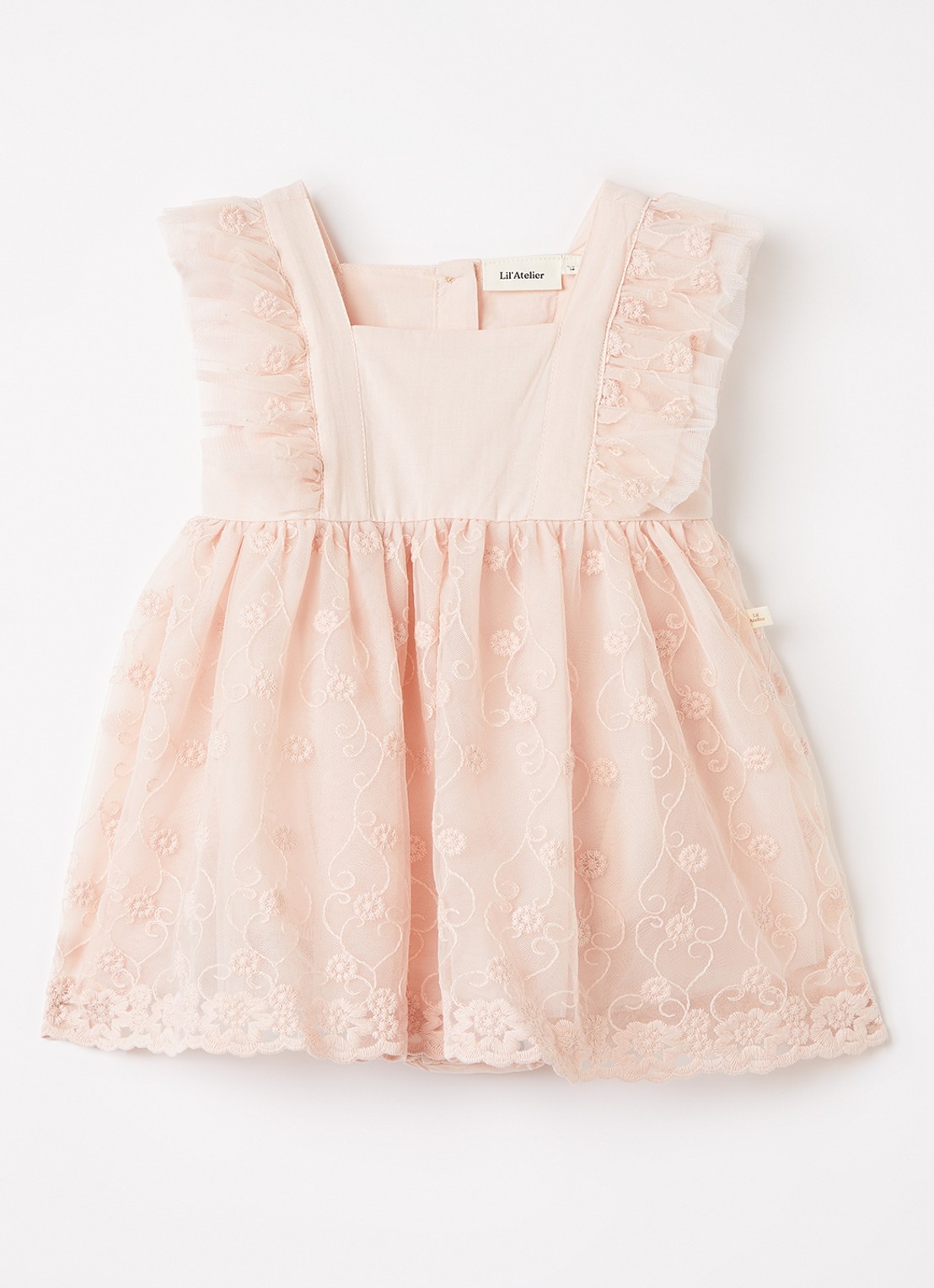 Lil 'Atelier NBFFeya tuniekjurk met tule - voorkant 3 roze