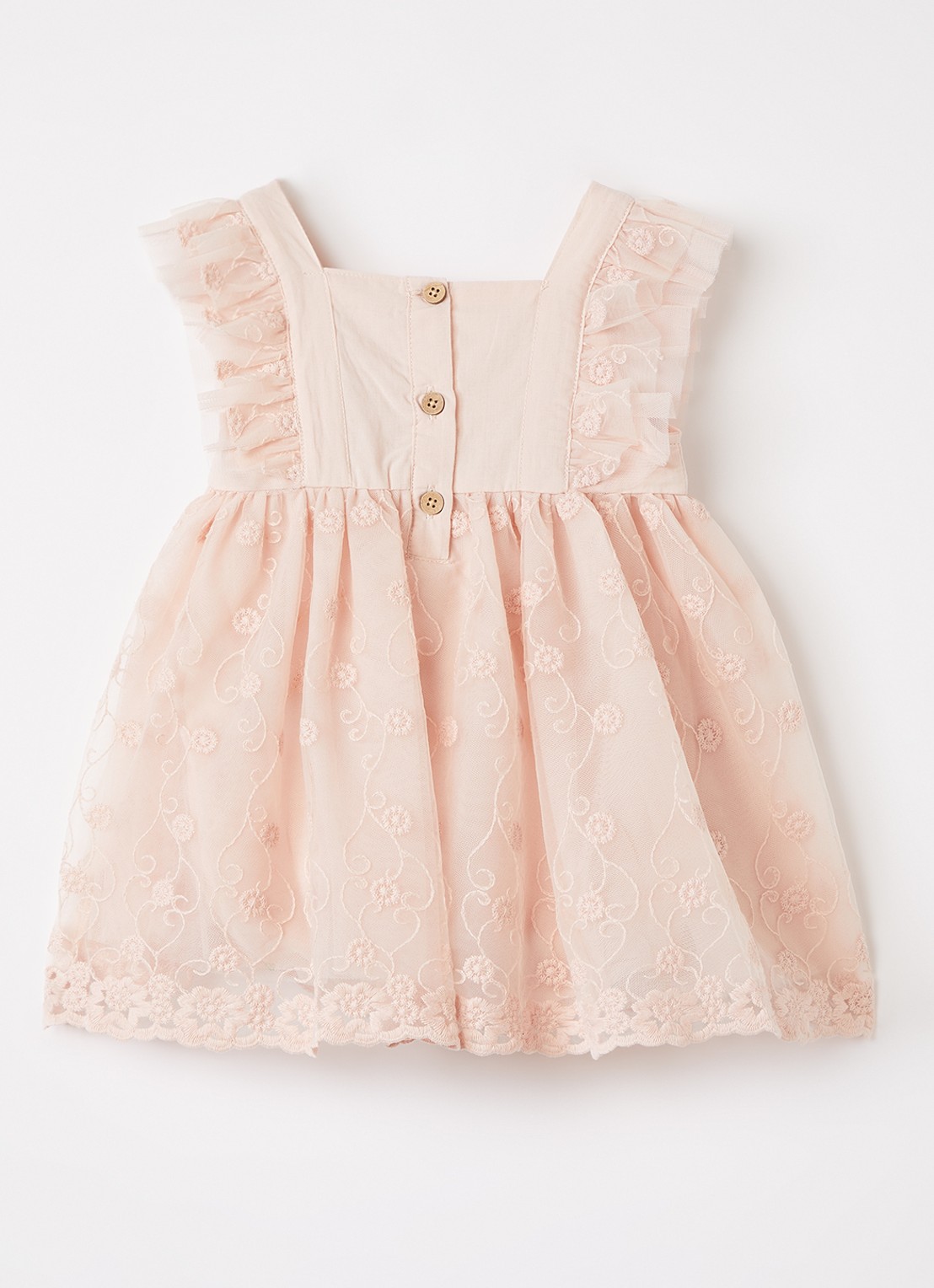 Lil 'Atelier NBFFeya tuniekjurk met tule - voorkant 4 roze