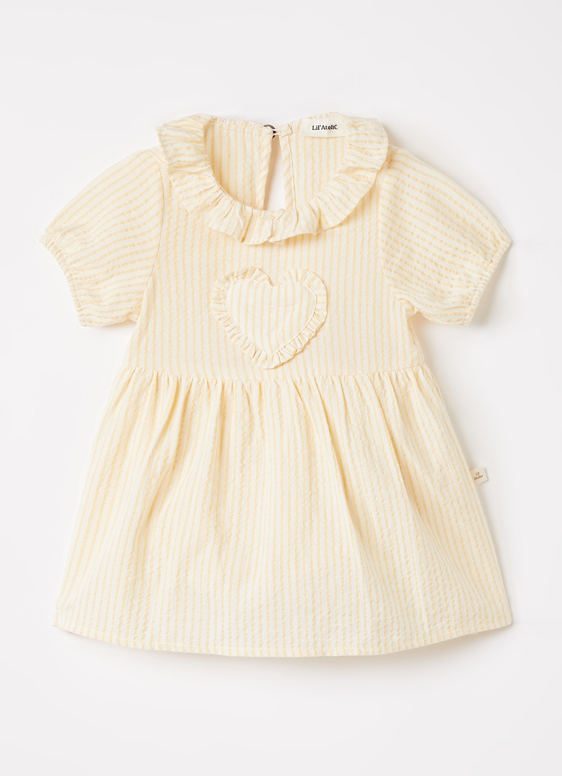 Lil 'Atelier NBFFolly jurk met streepprint - voorkant 2 beige