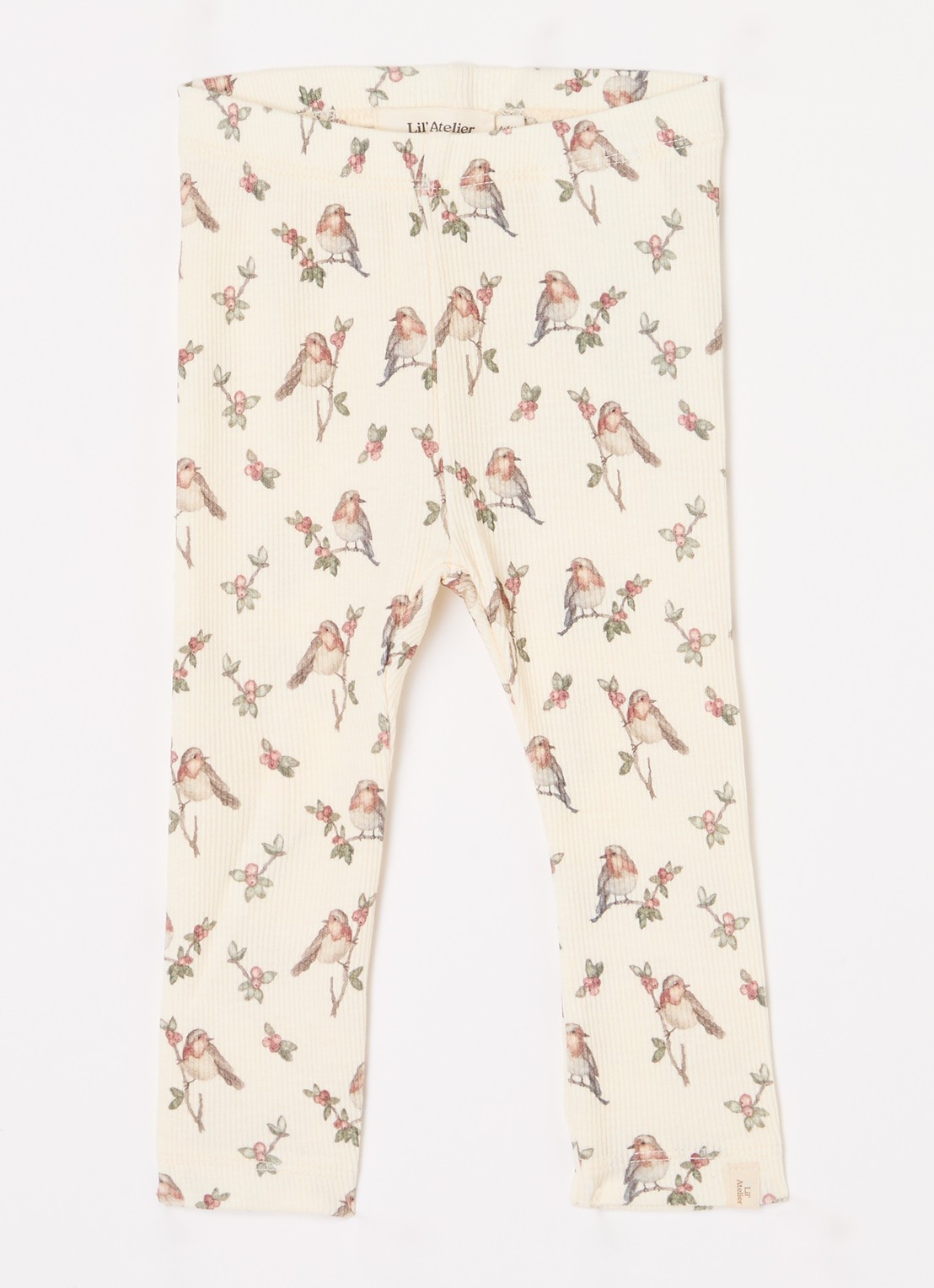 Lil 'Atelier NBFGabo ribgebreide legging  - voorkant creme