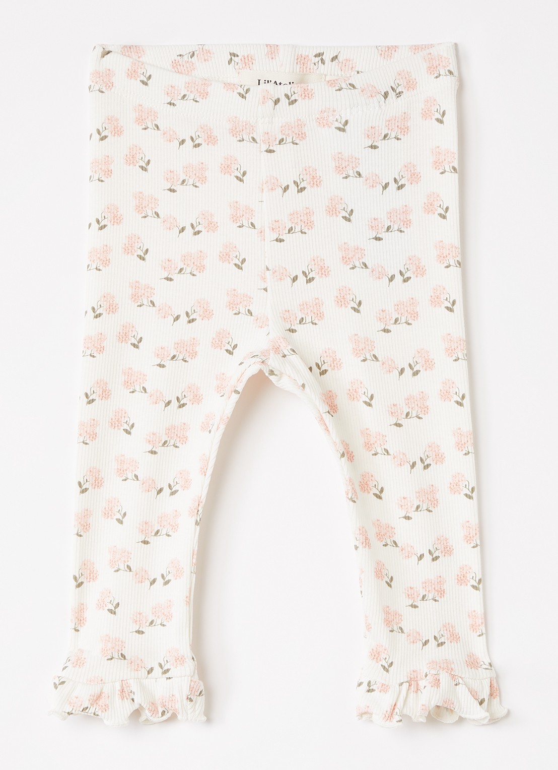 Lil 'Atelier NBFGago legging met bloemenprint - voorkant gebroken wit