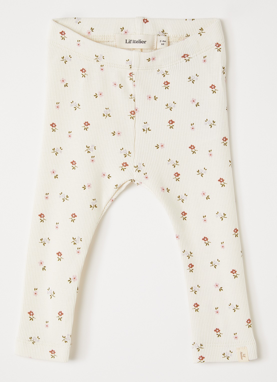 Lil 'Atelier NBFGago legging met bloemenprint - voorkant 2 gebroken wit