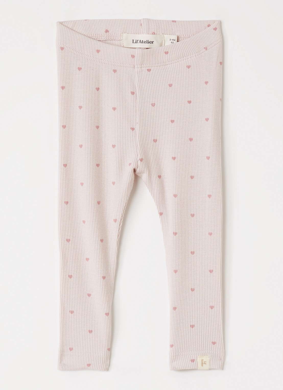 Lil 'Atelier NBFGago legging met bloemenprint - voorkant lichtroze