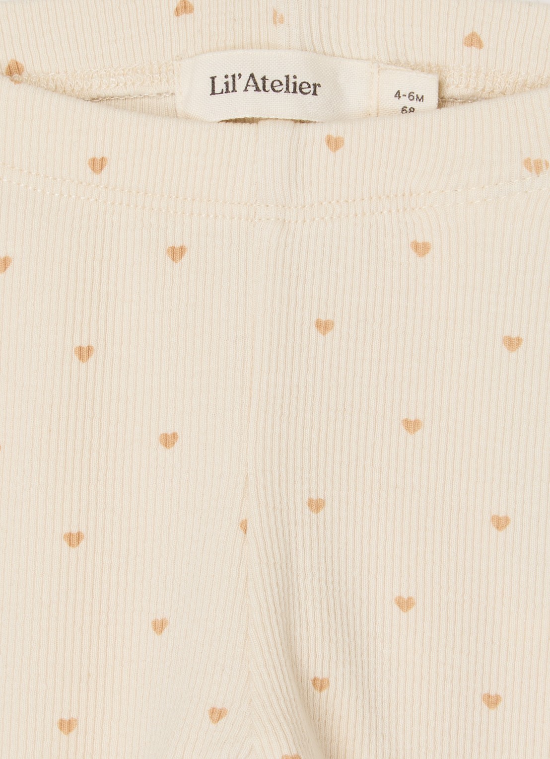 Lil 'Atelier NBFGago ribgebreide legging in  katoenblend - detail ivoor