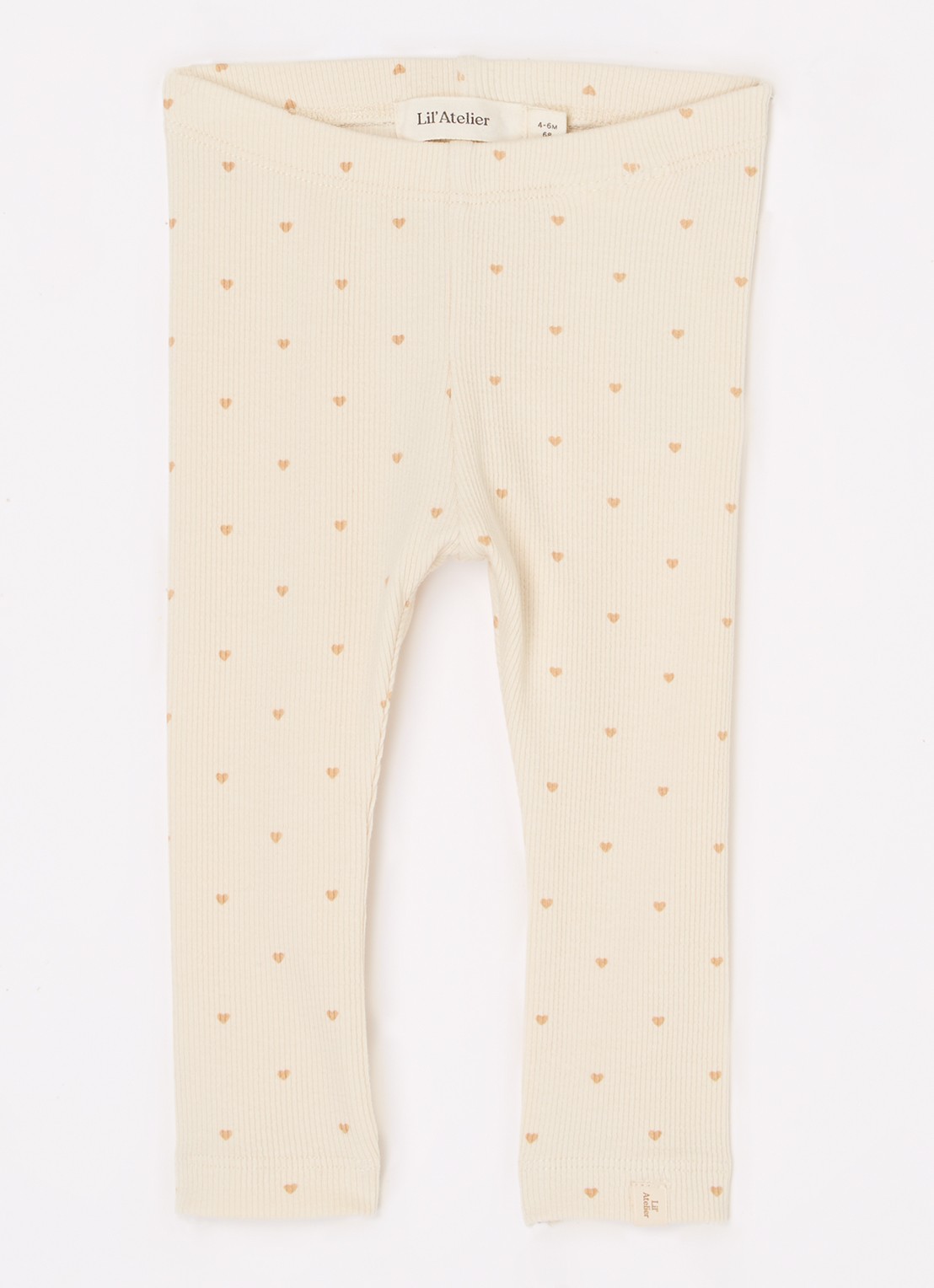 Lil 'Atelier NBFGago ribgebreide legging in  katoenblend - voorkant 2 ivoor