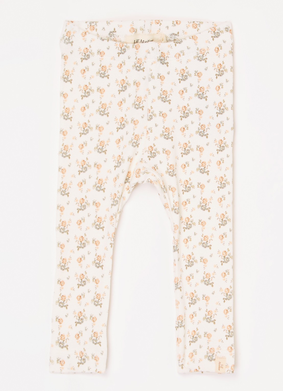 Lil 'Atelier NBFGago ribgebreide legging in  katoenblend - voorkant 2 gebroken wit