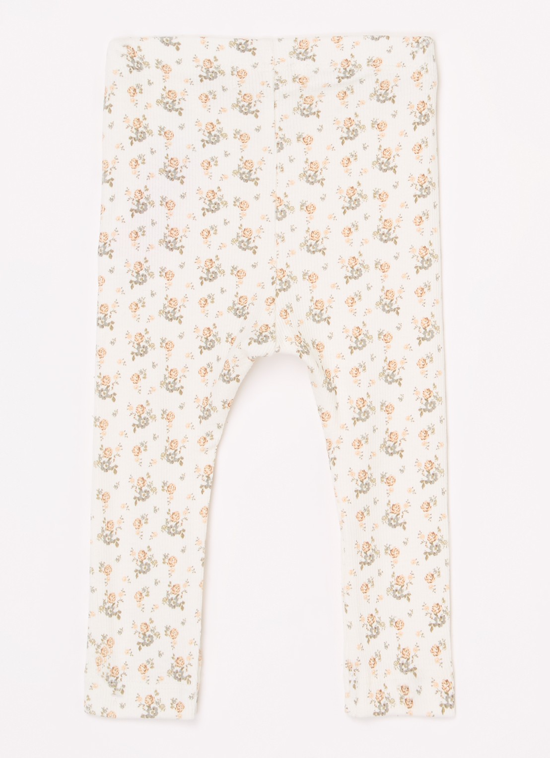 Lil 'Atelier NBFGago ribgebreide legging in  katoenblend - voorkant 3 gebroken wit