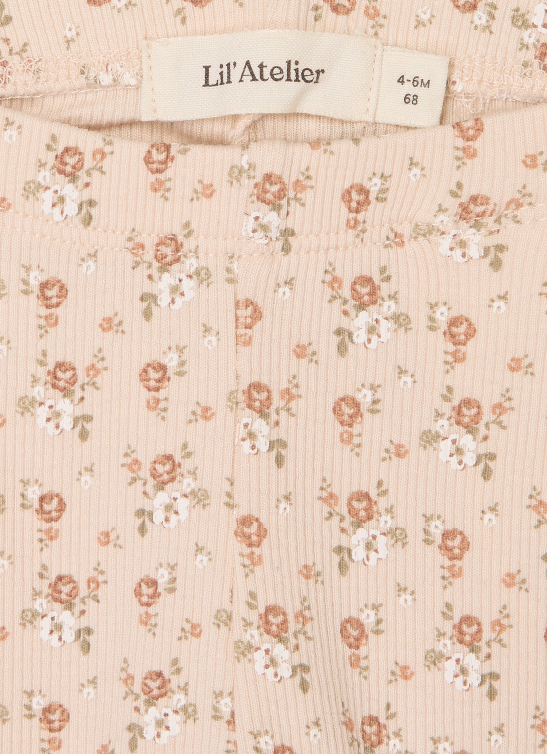 Lil 'Atelier NBFGago ribgebreide legging in  katoenblend - detail 3 lichtroze