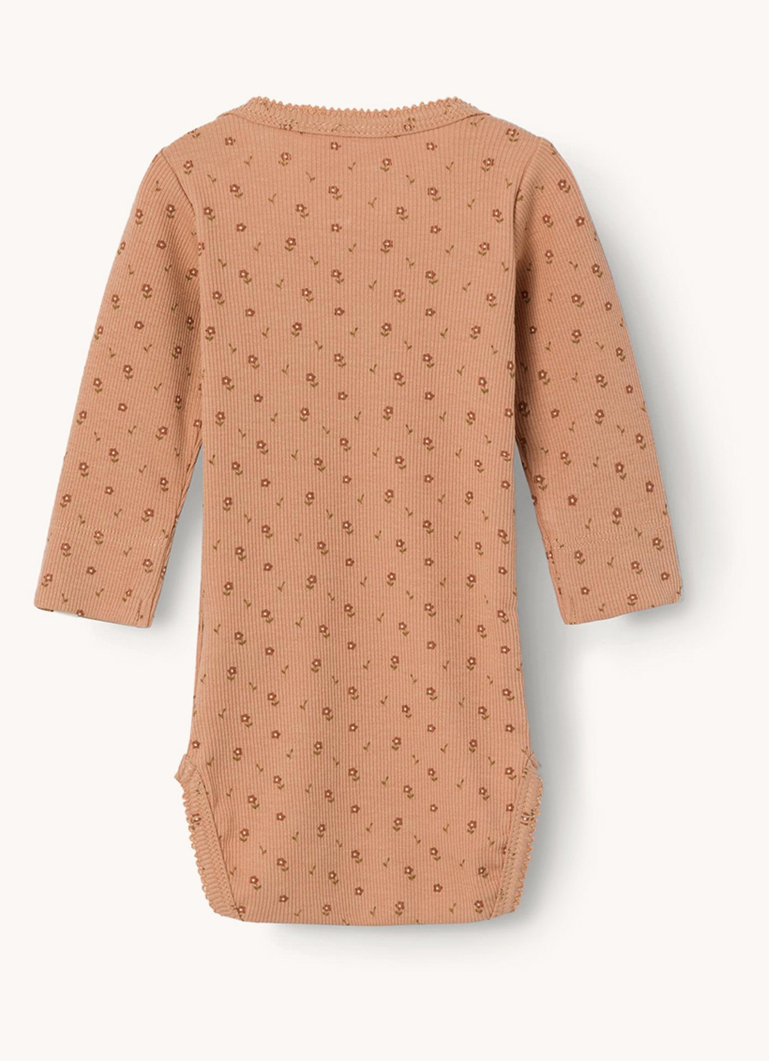 Lil 'Atelier NBFGago ribgebreide romper in  katoenblend - achterkant 5 zand