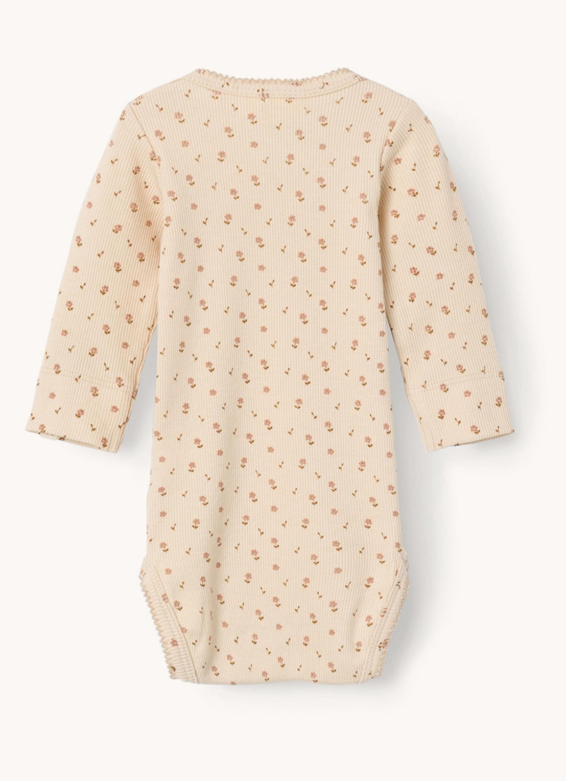 Lil 'Atelier NBFGago ribgebreide romper in  katoenblend - achterkant creme