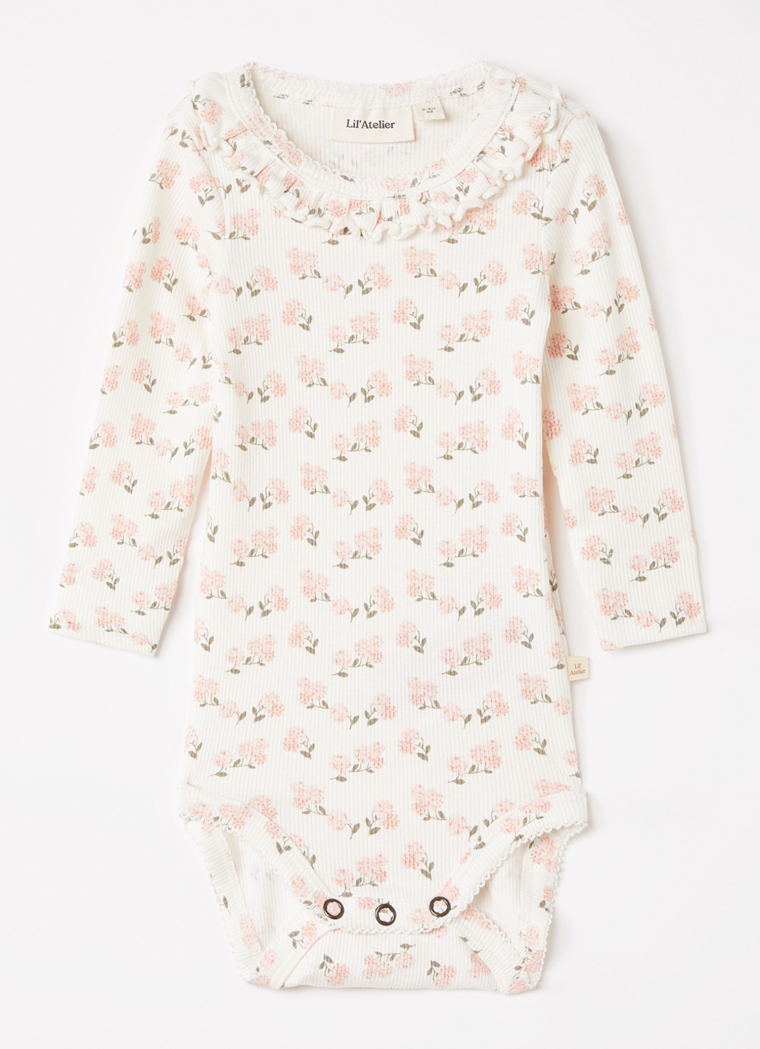 Lil 'Atelier NBFGago romper met print - voorkant gebroken wit