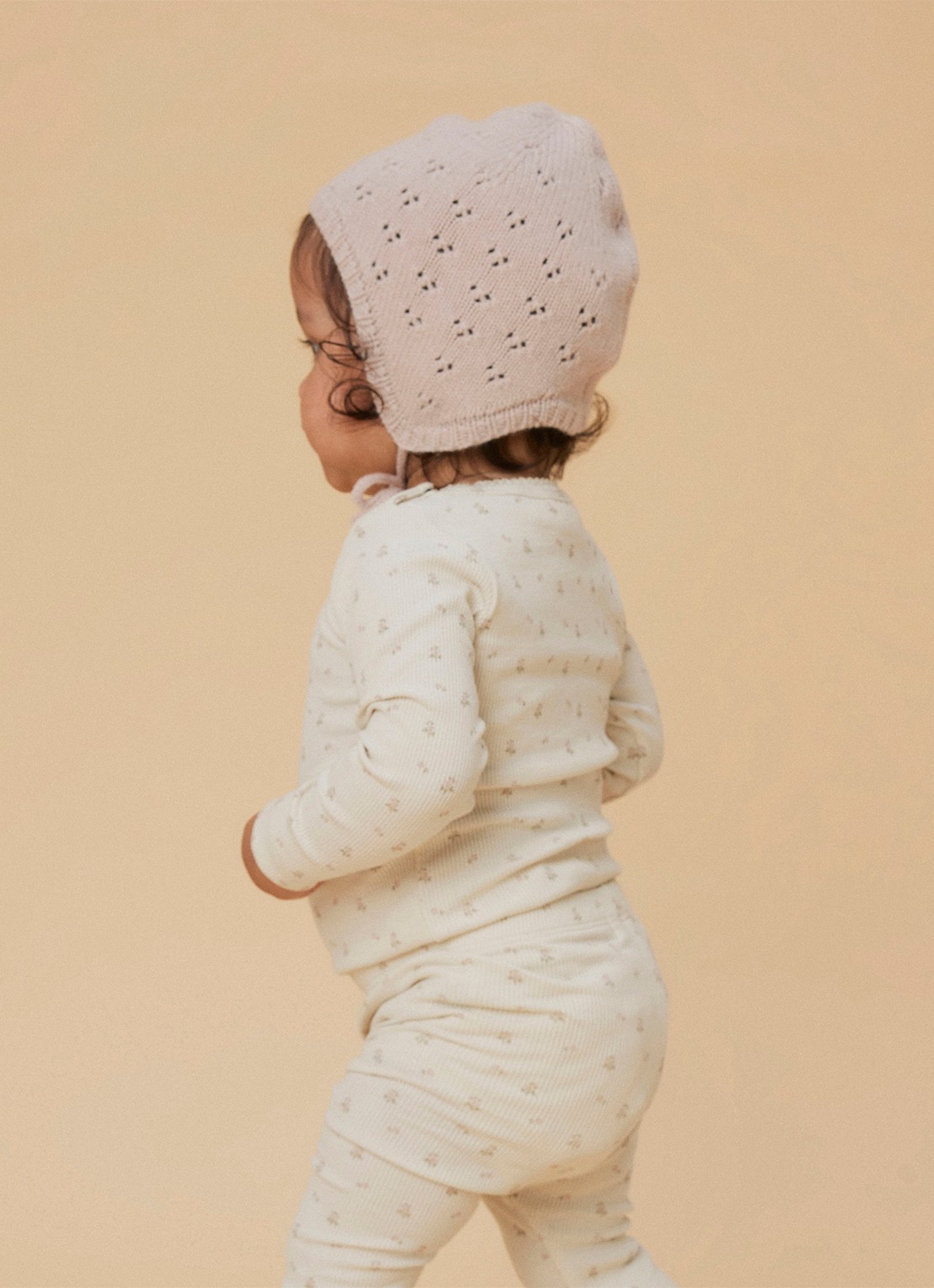 Lil 'Atelier NBFGago romper met print - voorkant 2 beige
