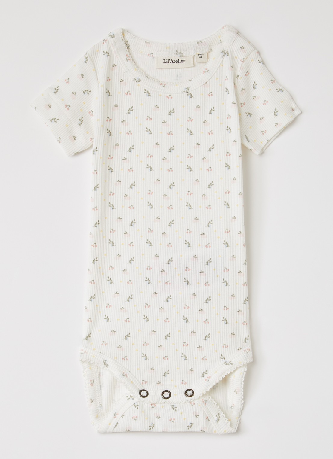Lil 'Atelier NBFGago romper met print - voorkant gebroken wit