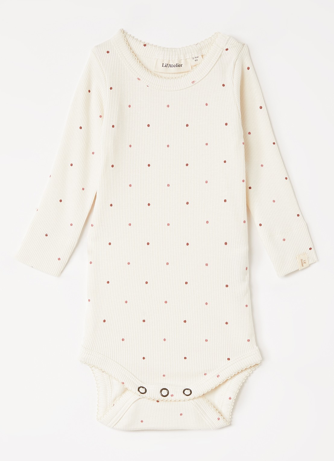 Lil 'Atelier NBFGago romper met stippenprint - voorkant gebroken wit