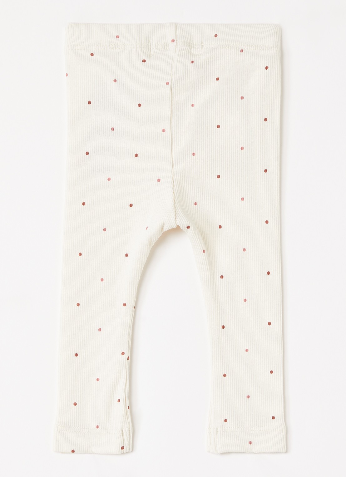 Lil 'Atelier NBFGago slim fit legging met stippenprint - voorkant 3 ivoor