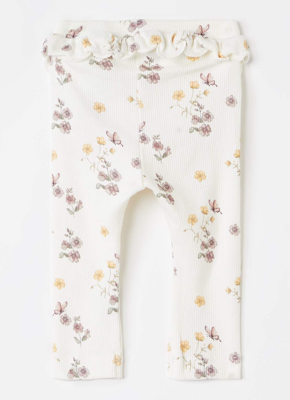 Lil 'Atelier NBFGavo legging met bloemenprint - voorkant 3 gebroken wit