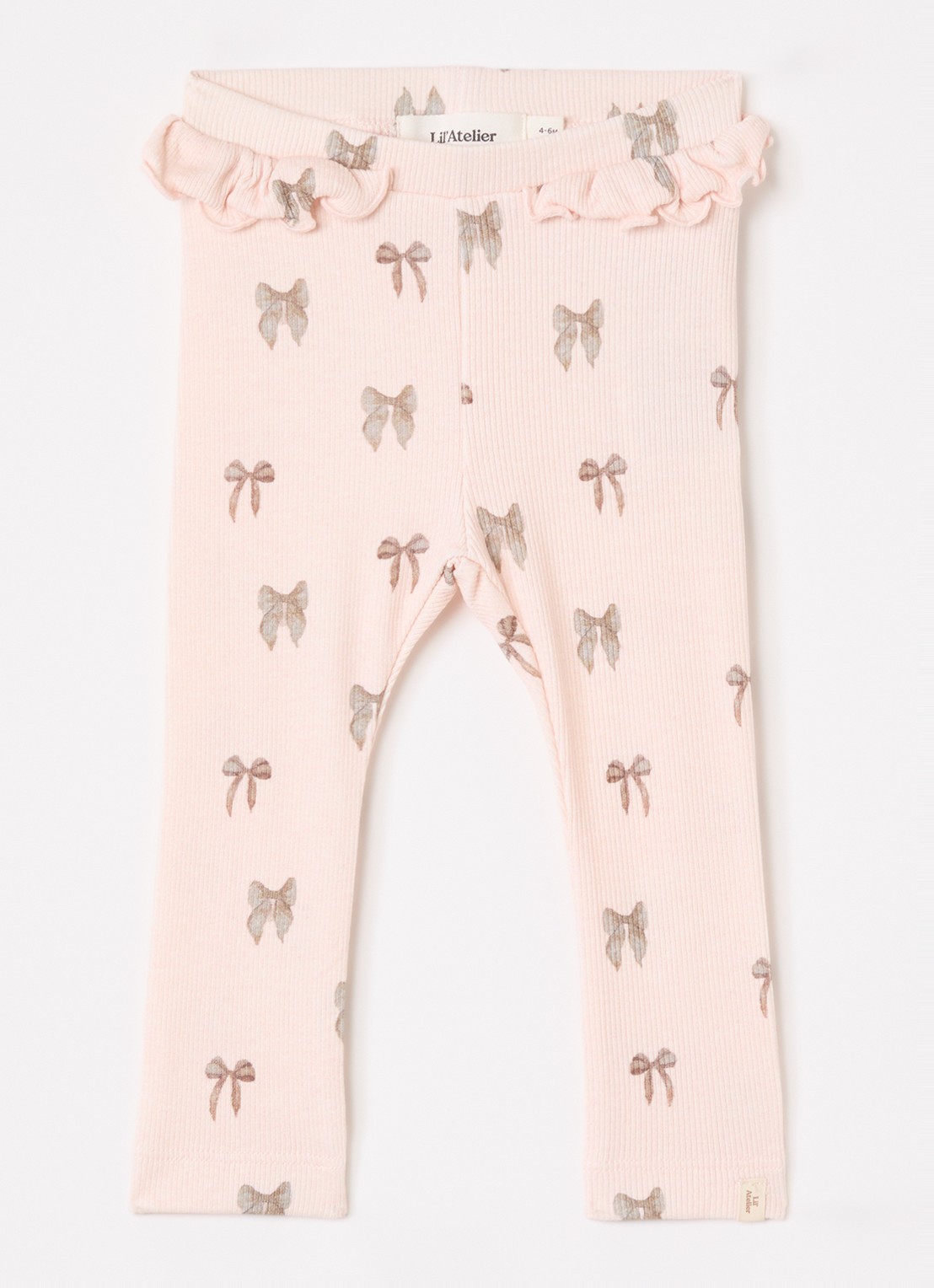 Lil 'Atelier NBFGavo legging met print  - voorkant lichtroze
