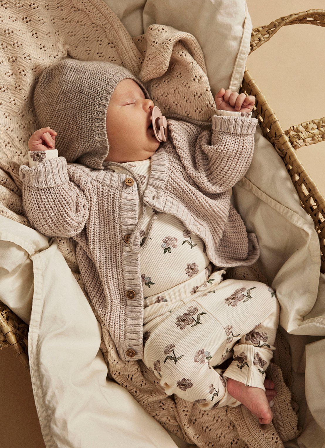 Lil 'Atelier NBFGavo romper in  katoenblend - voorkant 2 beige