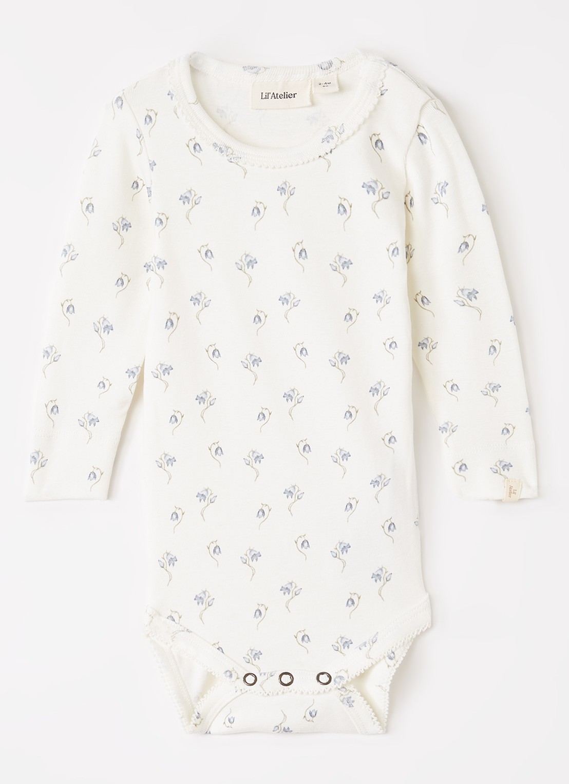 Lil 'Atelier NBFGayo Sag romper met bloemenprint - voorkant gebroken wit