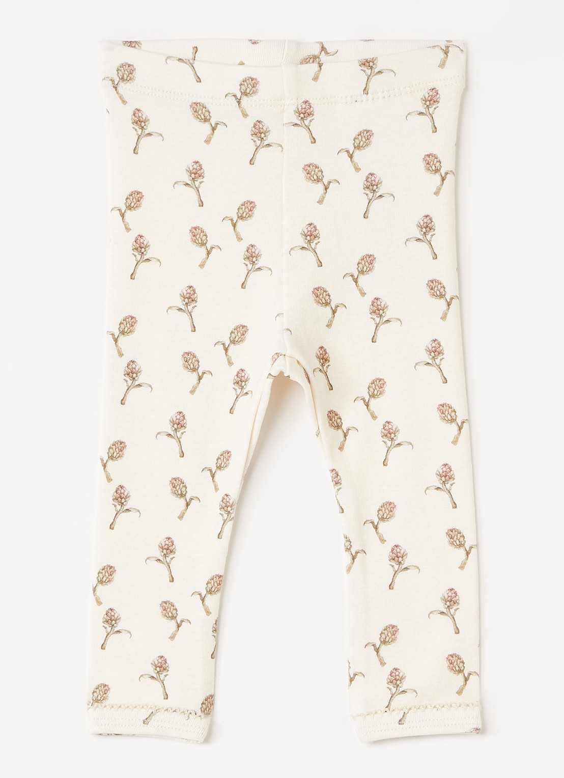 Lil 'Atelier NBFGayo slim fit legging met print - voorkant 2 ivoor