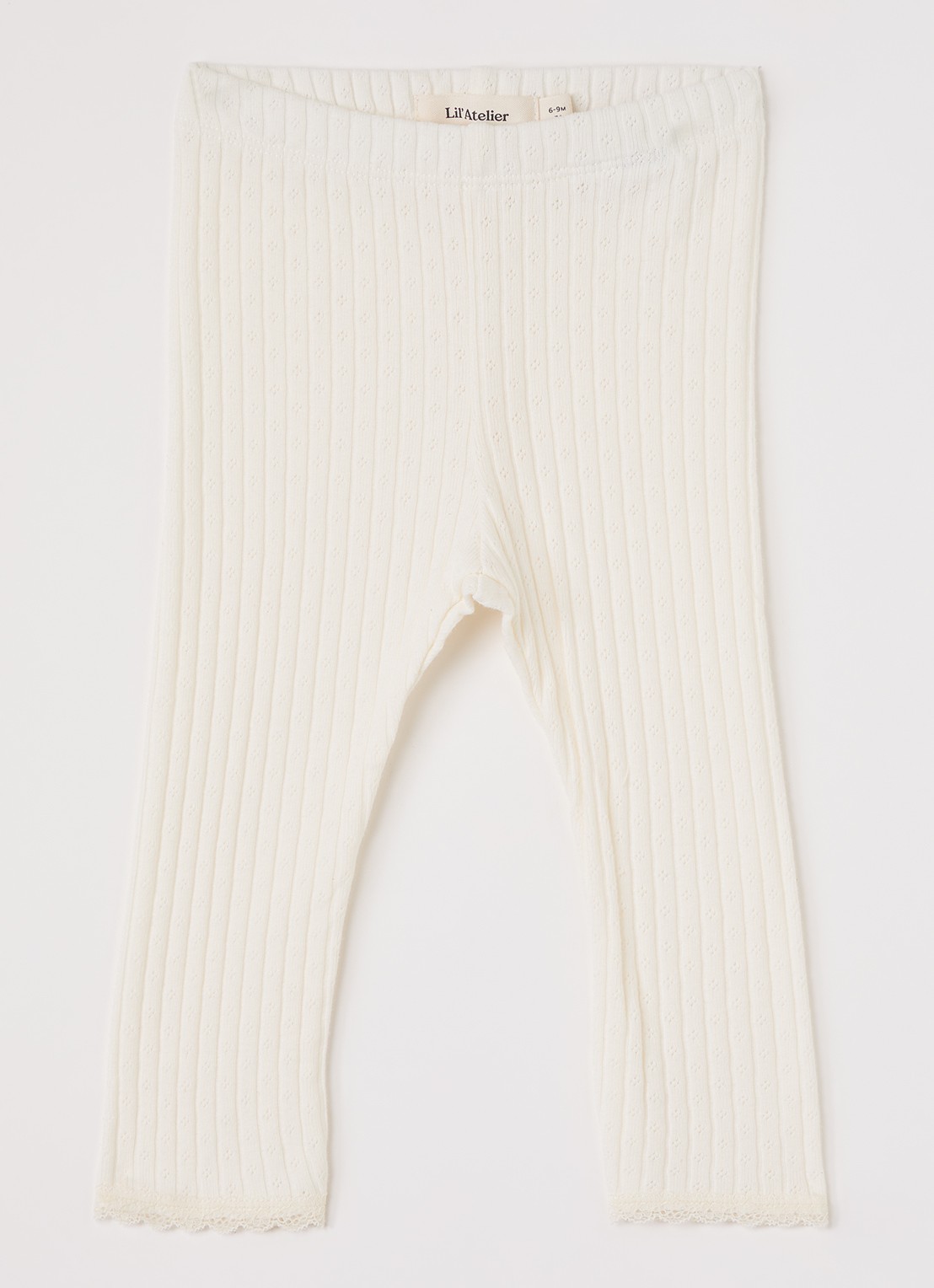 Lil 'Atelier NBFHaldis legging met ribstructuur - voorkant 2 ivoor