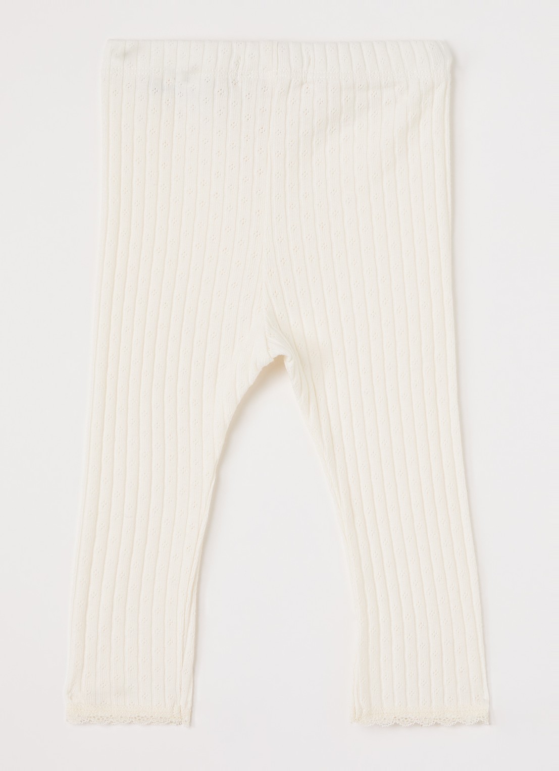 Lil 'Atelier NBFHaldis legging met ribstructuur - voorkant 3 ivoor