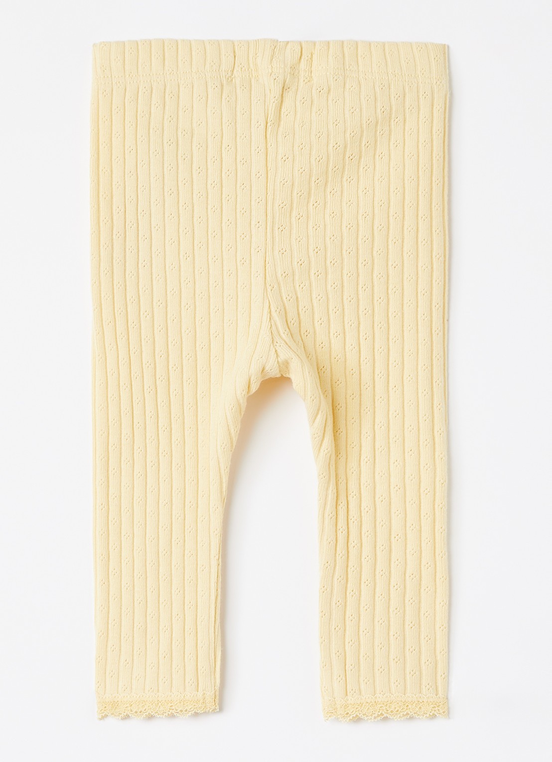 Lil 'Atelier NBFHaldis legging met ribstructuur - voorkant 2 lichtgeel
