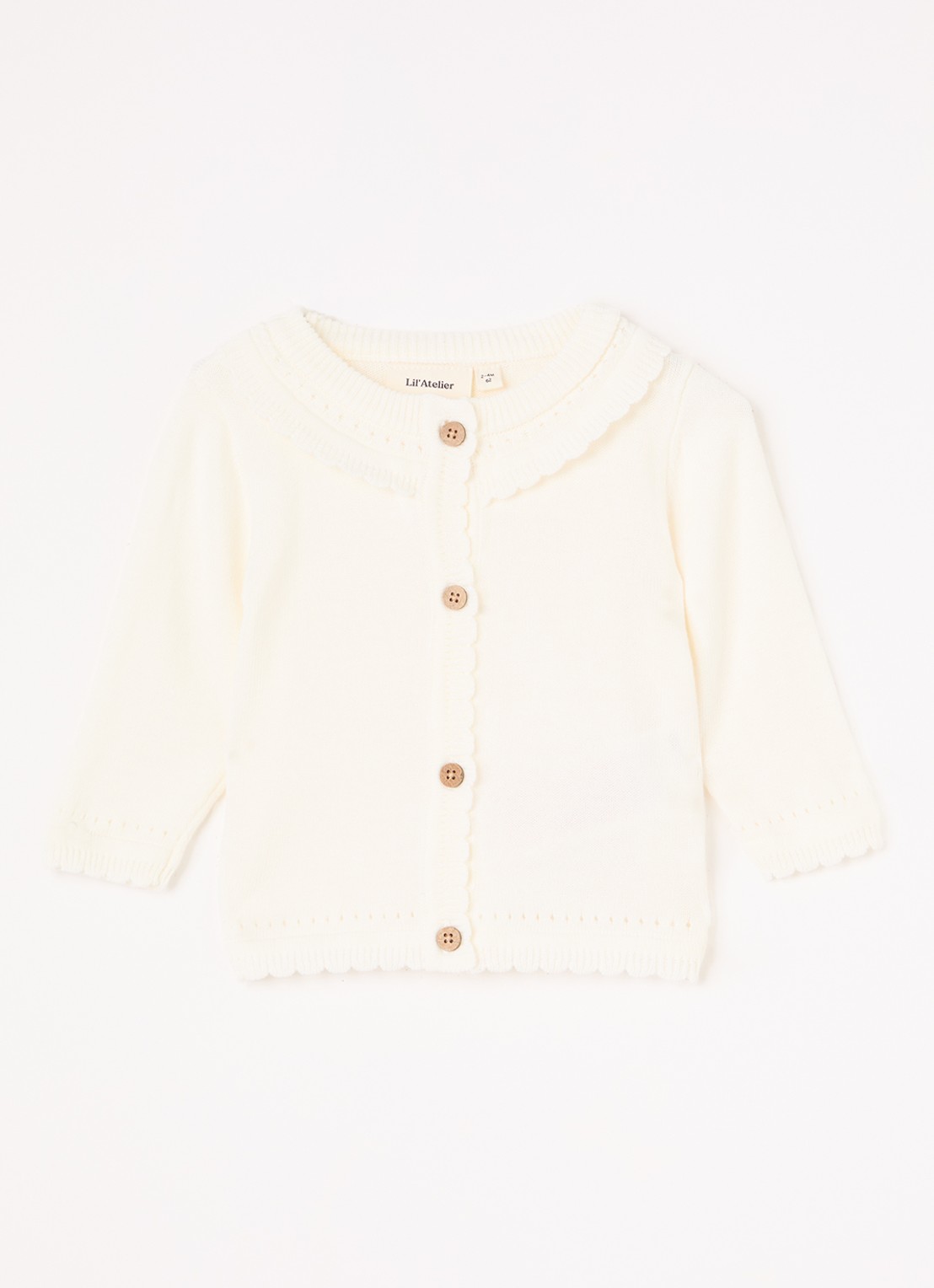 Lil 'Atelier NBFHao fijngebreid vest - voorkant 3 gebroken wit