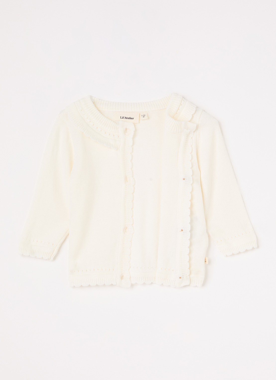 Lil 'Atelier NBFHao fijngebreid vest - voorkant 4 gebroken wit