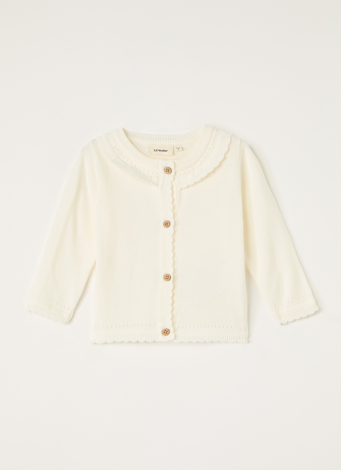 Lil 'Atelier NBFHao fijngebreid vest - voorkant 5 gebroken wit