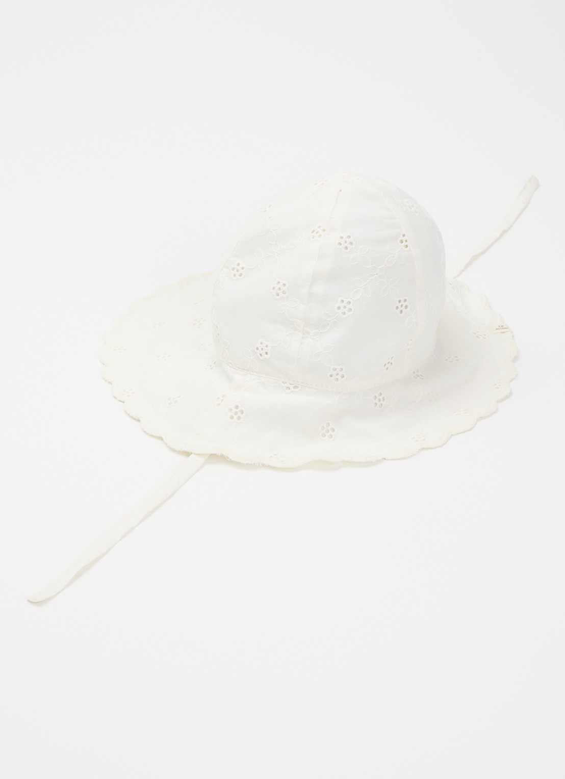 Lil 'Atelier NBFHosa bucket hoed met broderie - voorkant ivoor